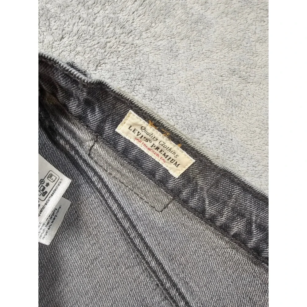 Levis Premium Ribcage Straight Ankle Jeans Faded Black High Rise button fly y2k - Picture 7 of 8